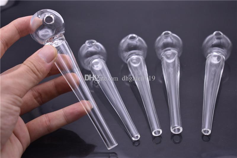 

Newest Design Quality Pyrex Glass Oil Burner Pipe Clear Tube wax Pipe Thick Glass smoking Hand Tobacco Pipe Dry herb cigarette filters