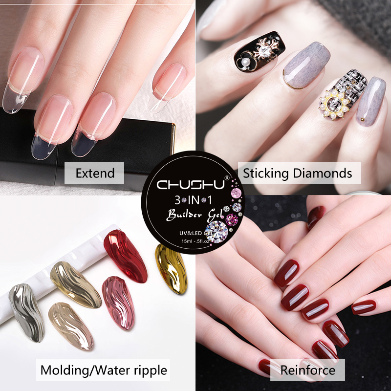 

CHUNSHU Professional Builder Gel For Nail Extension Super Sticky UV Gel Nail Polish Crystal Adhesives Glue UV Art, White