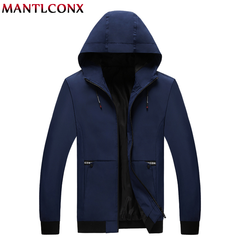 

MANTLCONX 2020 Hooded Jacket Men Autumn Casual Zipper Jackets Mens Big Size Overcoat Baseball Mens Thin Jacket Coats Male -8XL, Black