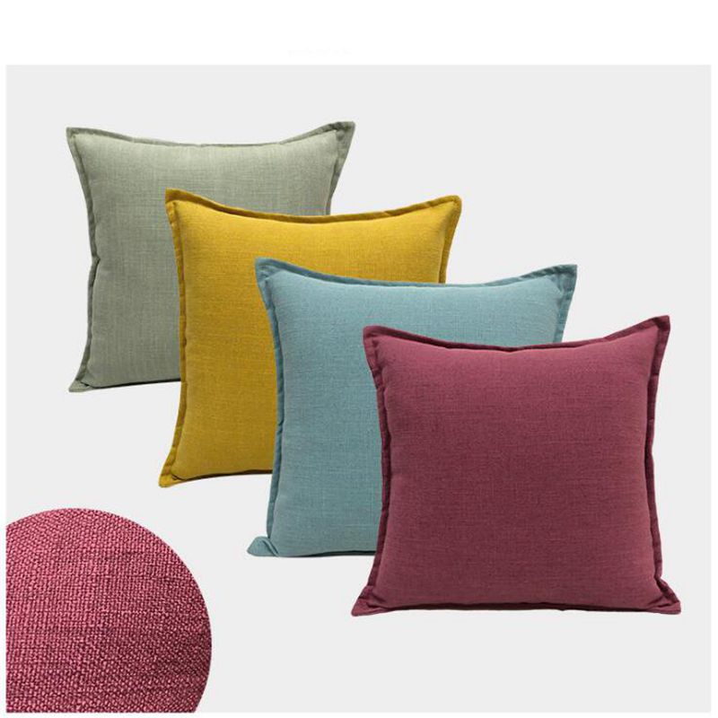 

plain solid colors home decor yellow navy blue cojines modern 45cm cushion cover chaise chair throw pillow case