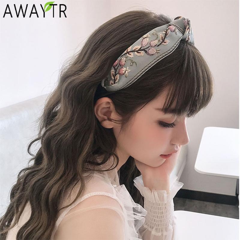 

AWAYTR Flowers Hand Made Embroidery Boho Headbnad Hair Band Hair Hoop Bows Flower Crown Headbands Women For Accessories