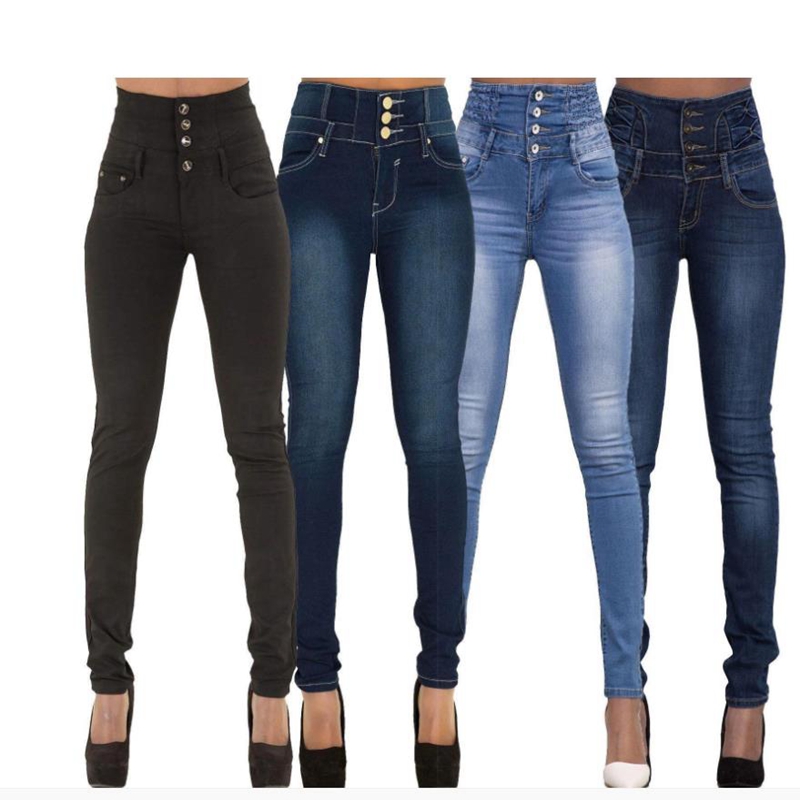 

Women Jeans Slim Stretch High Waist Pencil women Pants For Denim Jean Bodycon Woman Plus Size 2xl, 1-blue