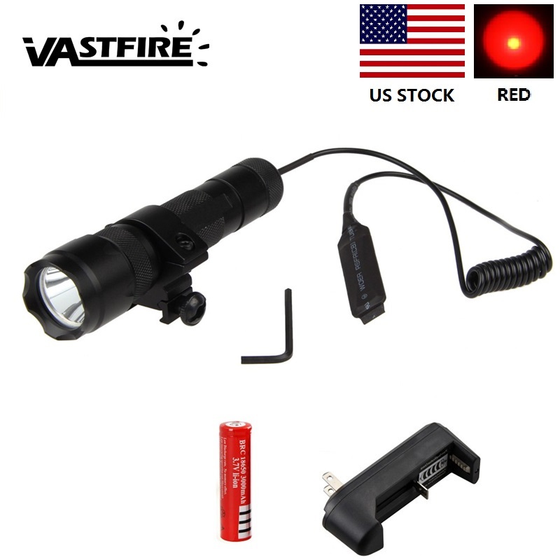 

WF-502B Red LED Tactical Hunting Torch+Remote Pressure Switch+Light Mount Gun