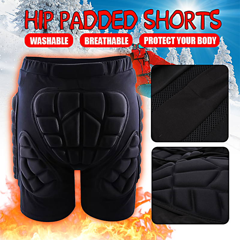 

Black Kids Adult Men Women Protective Hip BuPad Short Pants Ski Skate Snowboard Size  L XL XXL XXXL Outdoor Sports, As pic