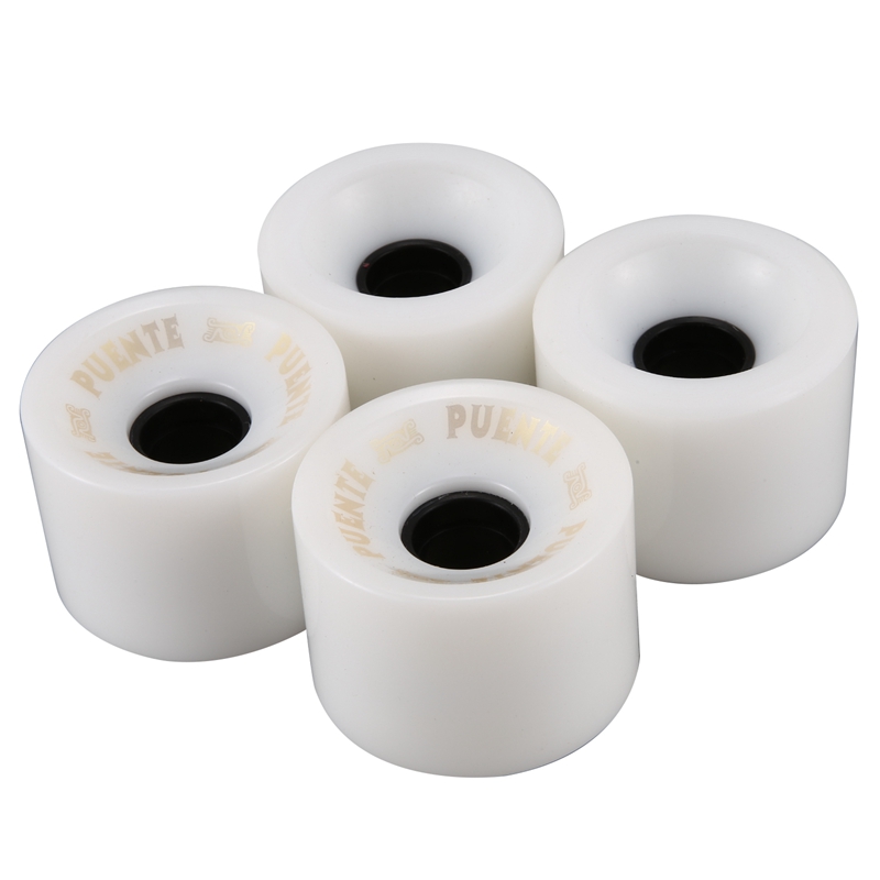 

PUENTE 4Pack Skateboard Wheels PU Wearable Flexible Durable 70X51mm Skateboard Rebuilding or Repair Kit, White