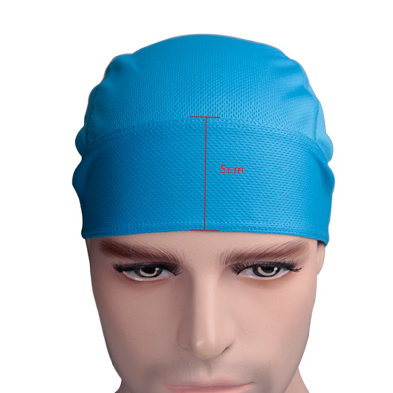 

Solid Cycling Fabrics honeycombed in bird's eye shape, moisture absorption and Riding Pirate Hat Headbands Head Scarf Headband, Blue