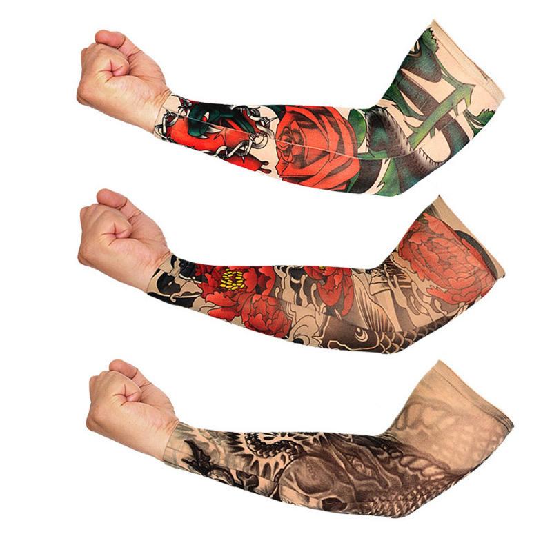 

Tatoo Cover Men Elastic Arm Sleeve Cycling Sport Protection Compression Sleeve Breathable Sunscreen Cooling Mosquito Repellent