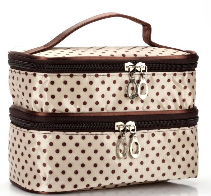 

Designer Handbag 2020 New Arrival Fashion Explosion Model Wavelet Double Layer Small Dot Cosmetic Bag, Custom