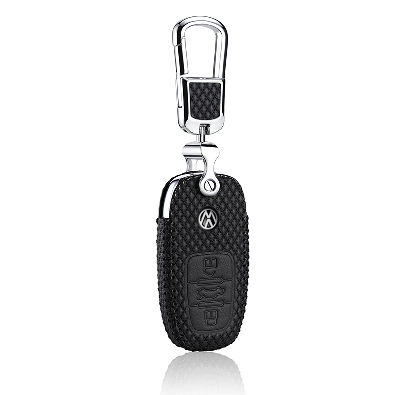 

Leather Key Cover for volkswagen Phideon 2016 2017 CAR holder case vw key, Black