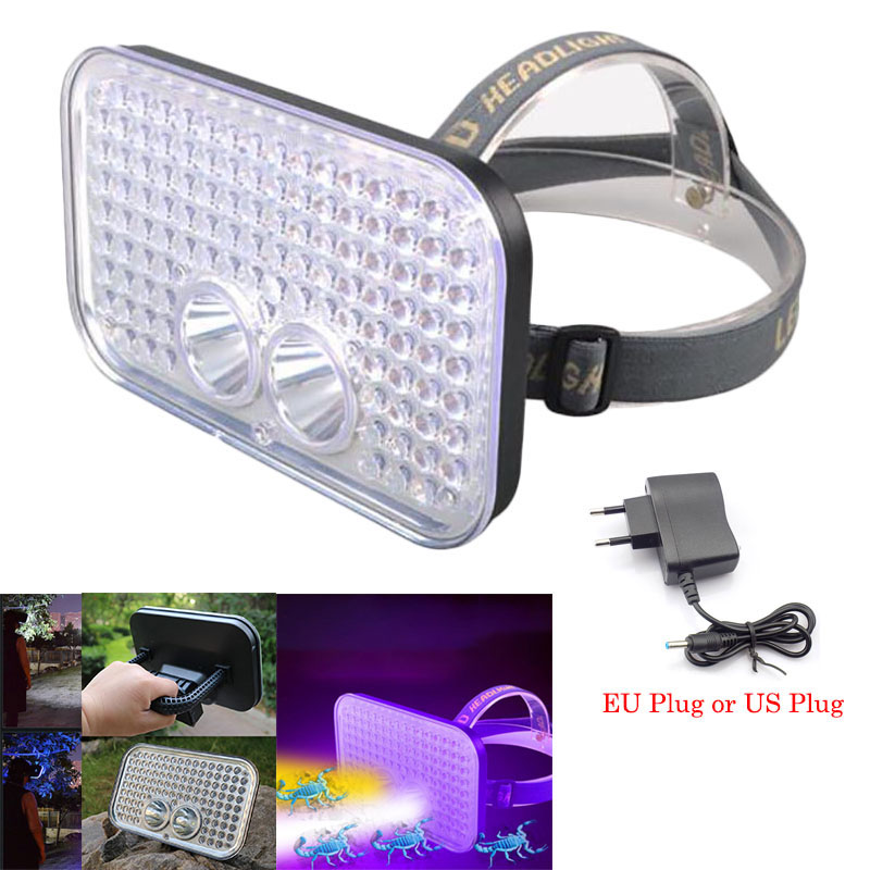 

LED 395nm UV Headlamp White Yellow LED Scorpion Lamp Handheld Searchlight 3 in1 Multi Functional Headlight
