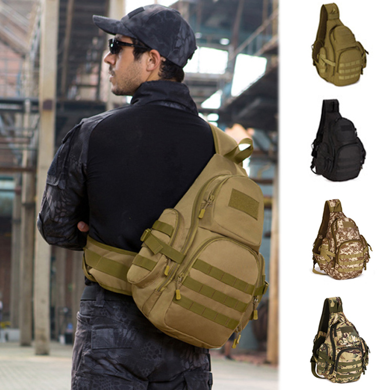 

Men 20-35L Tactical Shoulder Bag,Waterproof Outdoor Sports Climbing Backpacks,Camping Hiking Hunting Sports Chest Pack, Desert digital