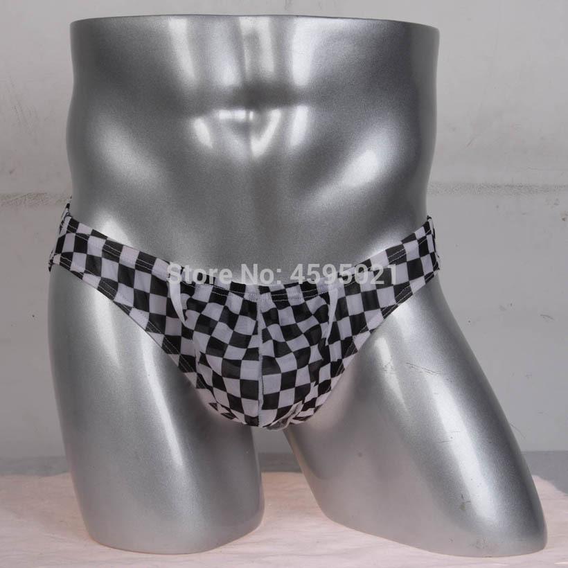 

Men Mesh Cover Brief Men Sexy Underwear Printing Bikini Stretchy Briefs, Black