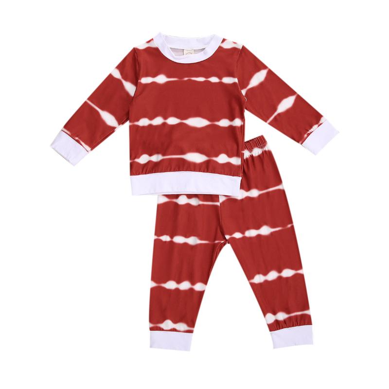 

Newborn Baby Girl Boy Tie-dye Print Outfit Infant Spring Fall Clothes Long Sleeve Round Neck Top+Elastic Waist Pants Toddler Set, Black