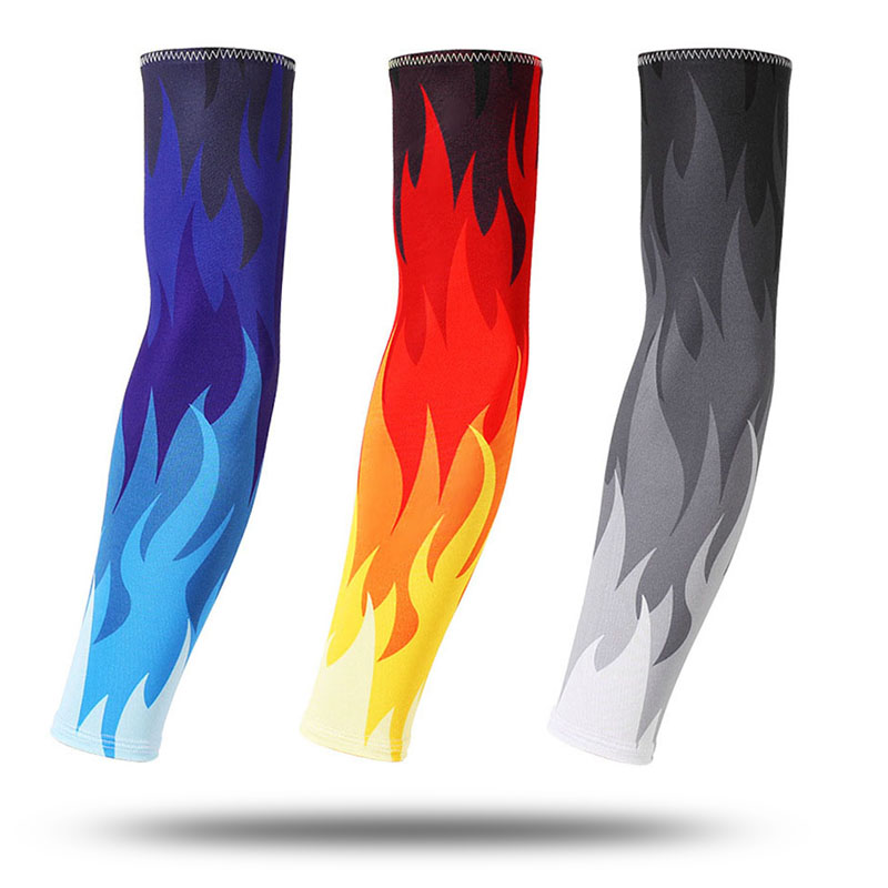 

new 2020 Cycling arm sleeve Running Hunting Quick Dry Fishing Basketball Elbow Pad Fitness Armguards Sports Outdoors Arm Warmers, Red