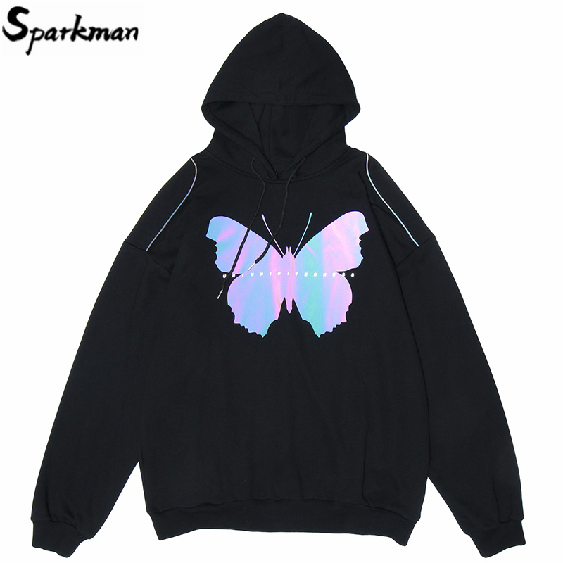 

Men Hip Hop Hoodie Sweatshirt Variable Butterfly Streetwear Harajuku Hoodie Pullover Oversized Cotton Autumn 2020 HipHop, B45hd41 black