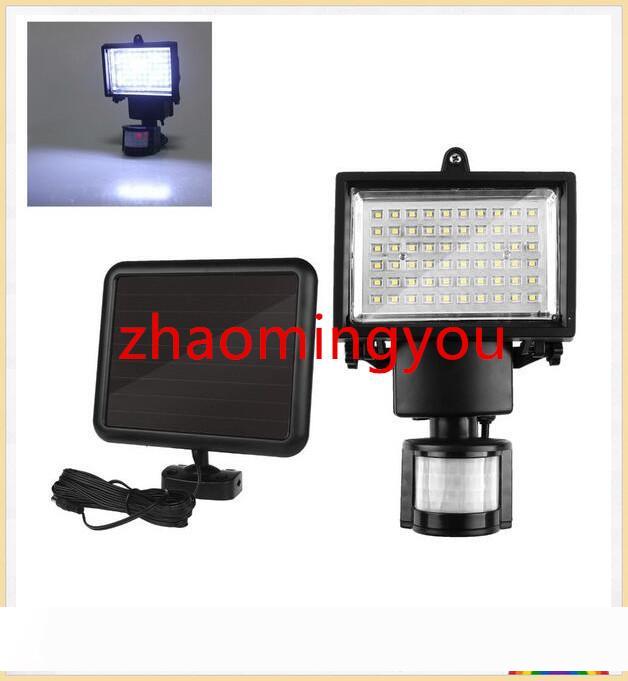 

YON 60 LEDS Solar LED Floodlight Outdoor Cool White PIR Motion Sensor LED Flood Light Lamp For Garden Path Wall Emergency Lighting