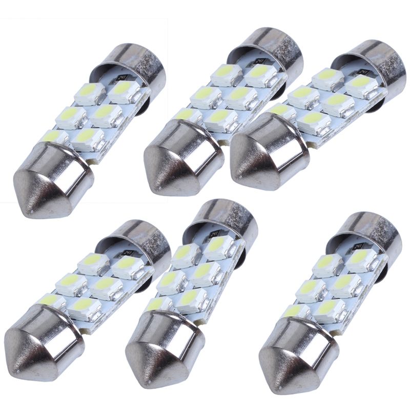 

6 Pcs 31mm 3528 6 SMD White e Festoon Car LED Light 3022 Internal