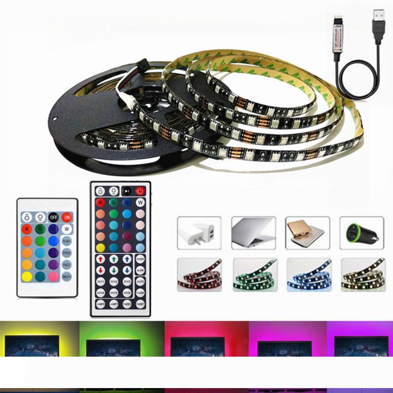 

5050 RGB LED Strip Waterproof DC 5V USB LED Light Strips Flexible Tape 50CM 1M 2M 3M 4M 5M With Remote For TV Background Laptop HDTV