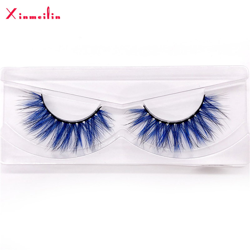 

New 9D faux mink color lashes wholesale natural long fluffy individual dramatic colorful false eyelashes Makeup Extension Tools