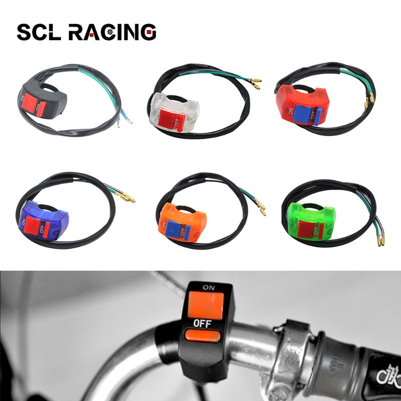 

SCL Racing 1PC New Motorcycle Motorbike Handlebar LED Head Lamp Fog Light Switches ON/OFF Button Connector Push Button Switch