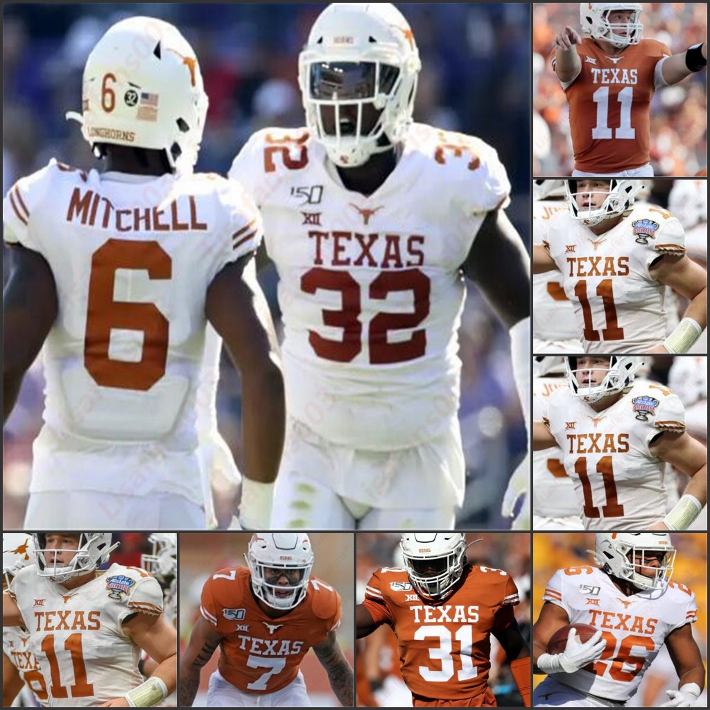 

Custom Texas Longhorns Football stitched Jersey Customized Any name number men's women youth Brennan Eagles Collin Johnson Brandon Jones, Orange