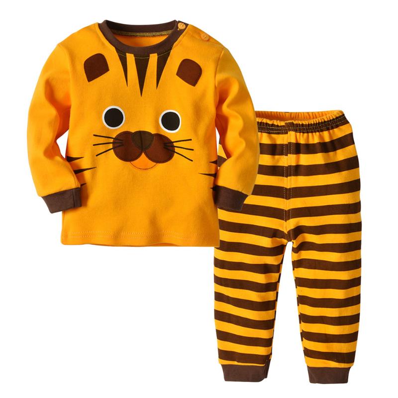 

Cotton Baby Clothes Set for Boys Kids Outfit Set Cartoon Baby Boy Shirts With Long Sleeve and Pants Boy Pajamas, Yellow