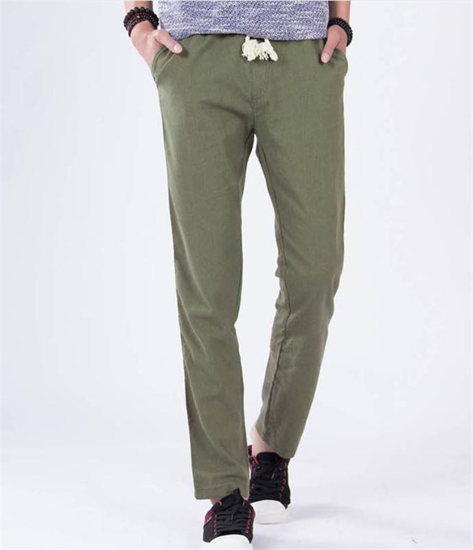 

Pants Men Joggers Summer Linen Streetwear Breathable Casual Harem Pants Comfort Mens Flax Male Loose Trousers Plus Size 5XL1, Green