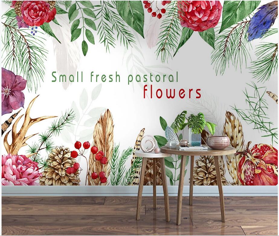 

3D ceiling murals wallpaper custom photo Modern minimalist small fresh garden flower background decoration homedecor wallpaper for walls 3 d, Non-woven