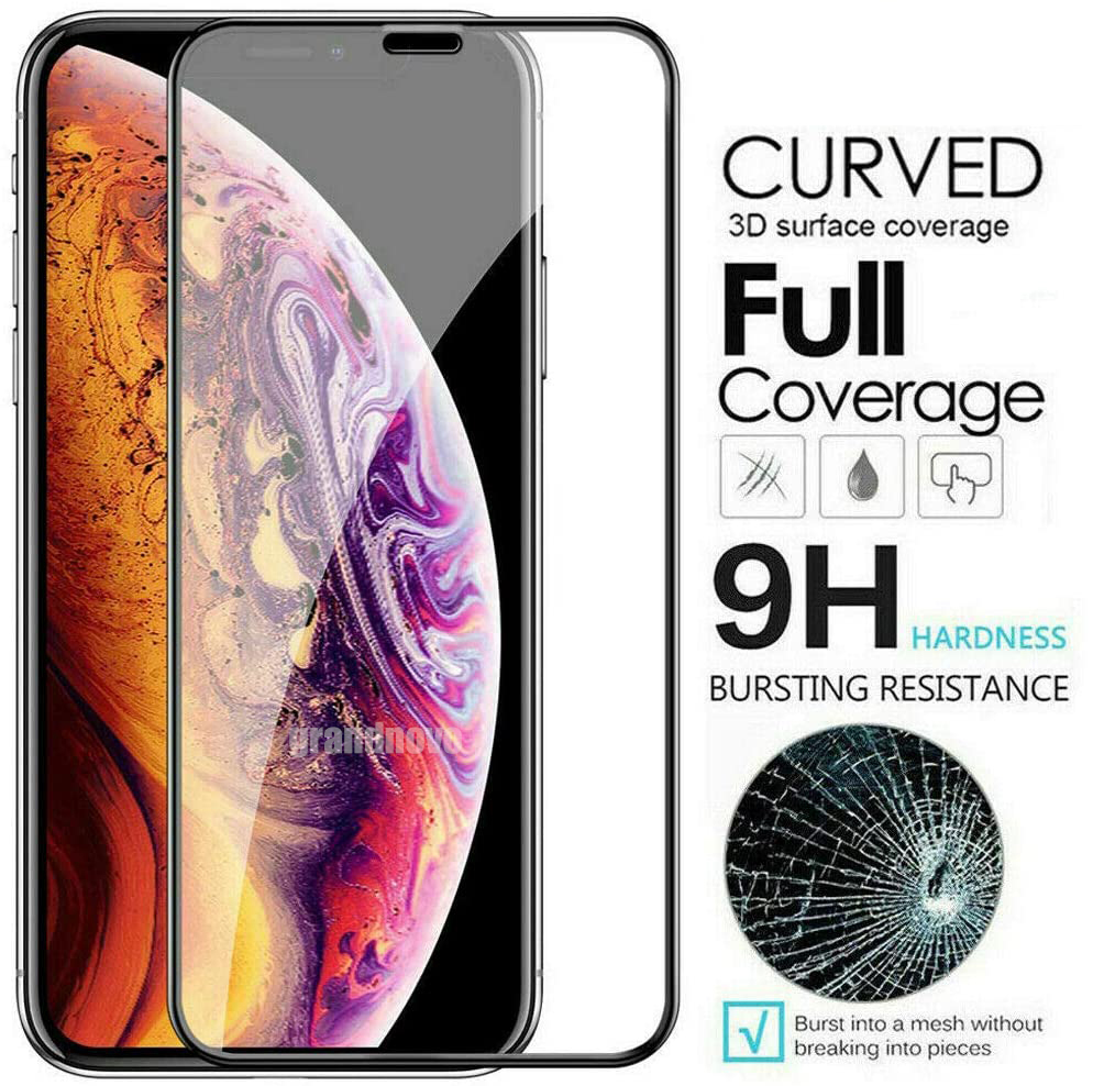 

Screen Protector For iPhone 14 Pro Max 13 Mini 12 11 XS XR X 8 7 6 Plus SE 9H Tempered Glass Full Coverage Cover Curved Resistant Film Guard Shield