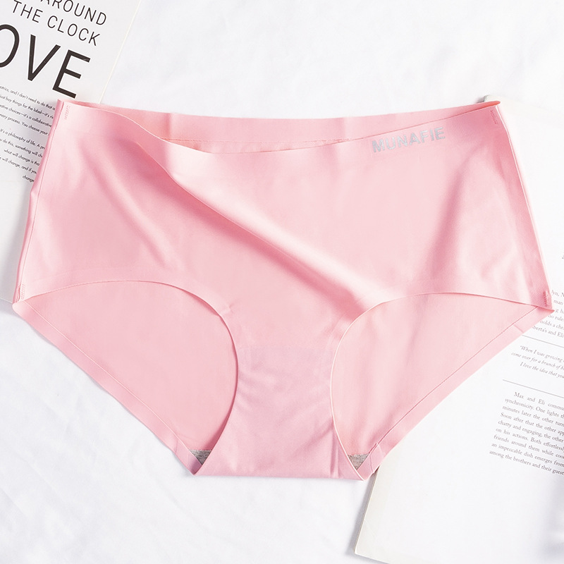 

Woman Pink Brief Fashion Lenceria Lingerie Japanese One-piece Seamless Ice Silk Waist Lift Hip Breathable Ladies Briefs