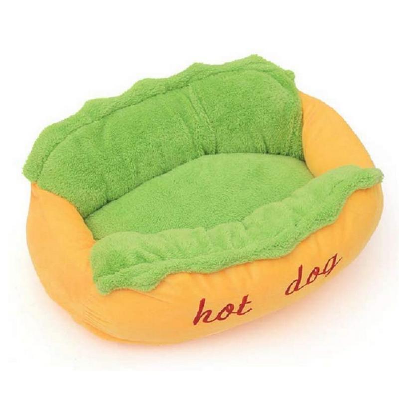 

Hot Dog Design Pet Dog Bed,Soft Removable and Washable Pet Mat House Warm Mat Cushion Washable Pad, As pic