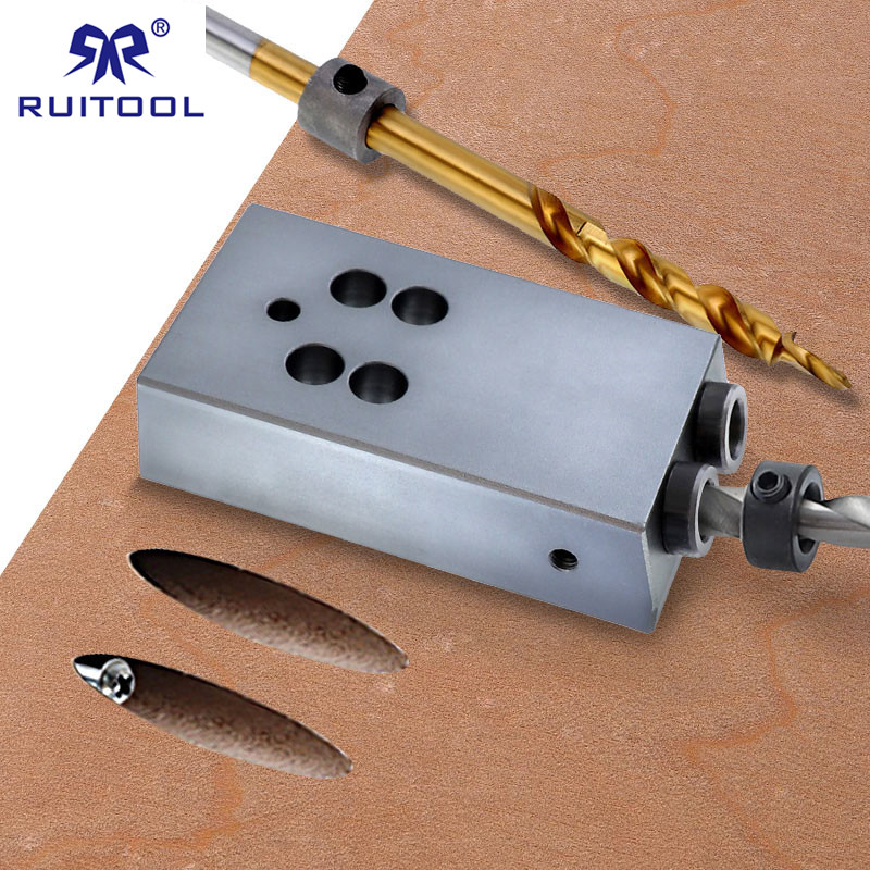 

Pocket Hole Jig 9.5mm Hole Drill Guide with Large Sawdust Removal Aluminum Alloy 6061 Wood Jig Tool for Carpentry