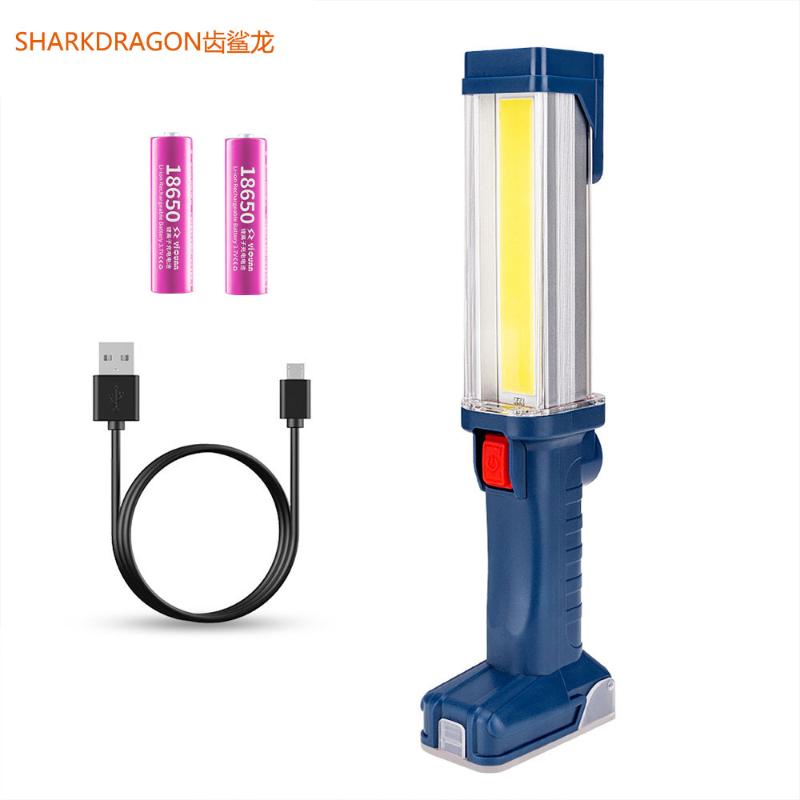 

High power strong light cob working lamp usb rechargeable Waterproof camping Portable Spotlights Tape output function use 18650