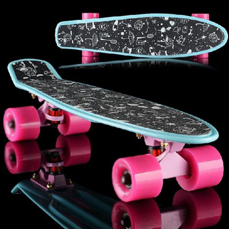 

Professional Skateboard Sticker Solid/Printed Anti-slip Waterproof Adhesive Single Rocker Sandpaper For Penny Board, Multi