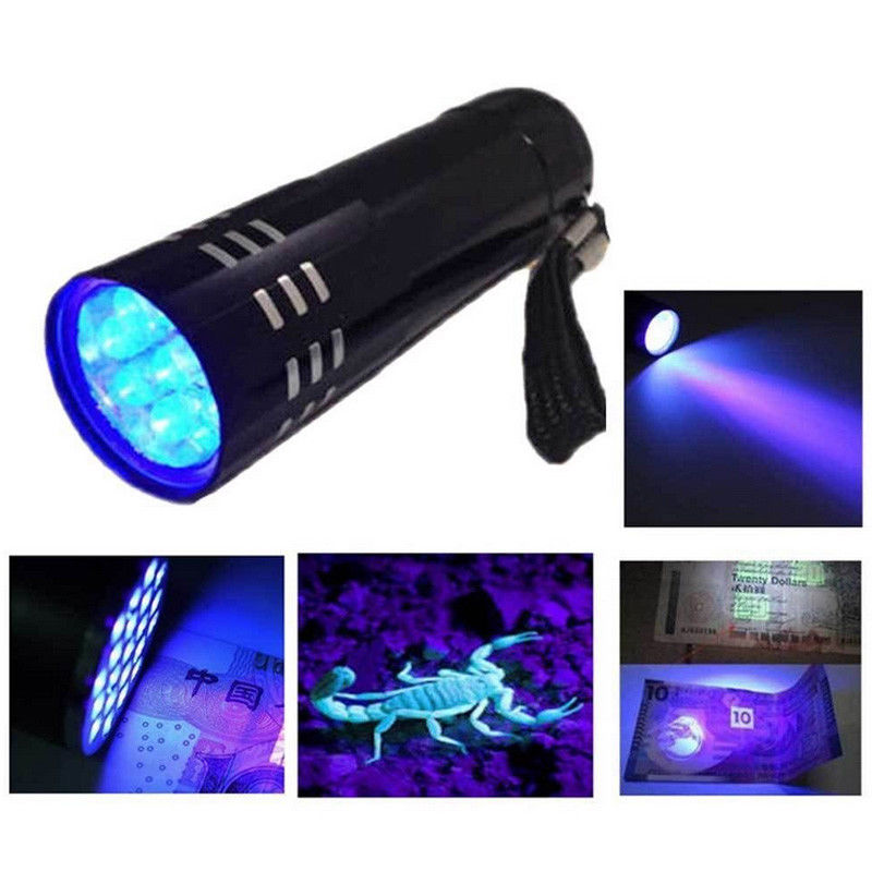 

Multifunction UV Light Torch Lamp Super Mini 9 LED Black Ultraviolet Light Super Mini Aluminum UV Torch Lamp