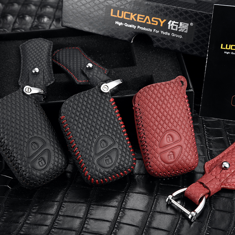 

Leather Key Cover for LEXUS CT 2012 2013 2014 2015 2 button CAR holder case key3, Black