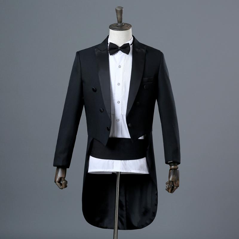 

Men's Tuxedo Tuxedo Magic Performance Conductor Costume Artist's Performance Jazz Suit Dance Competition, Beige