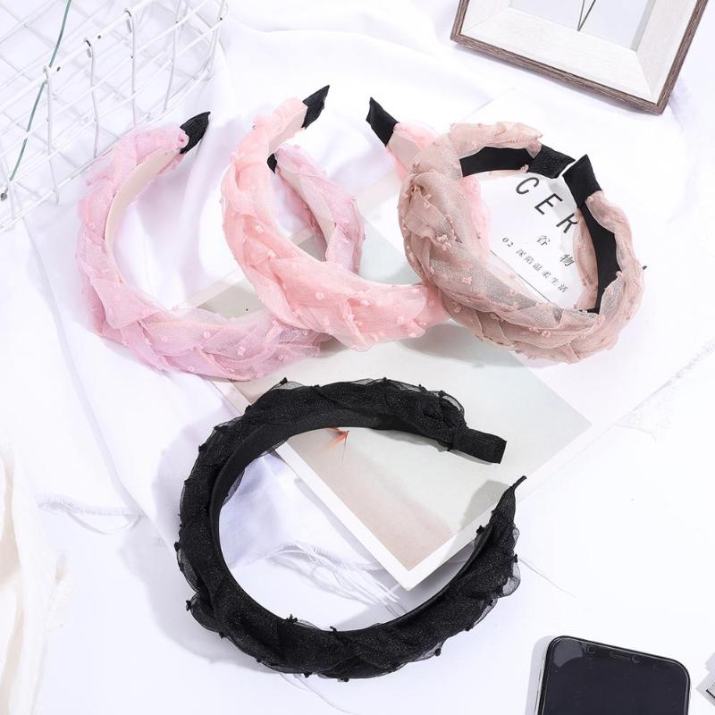 

1 pcs/lot Multicolor Plastic Hoop Wide Ciffon Cloth Knot Hairbands Lady's Hairwear Headwear Hair Bands Hair Accessories