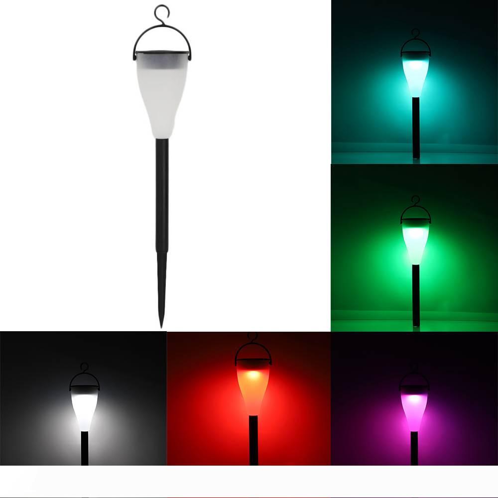 

led solar lights Solar LED Power Three Modes Colorful Light Lawn Lamp Black Shell Solar Landscape Lighting