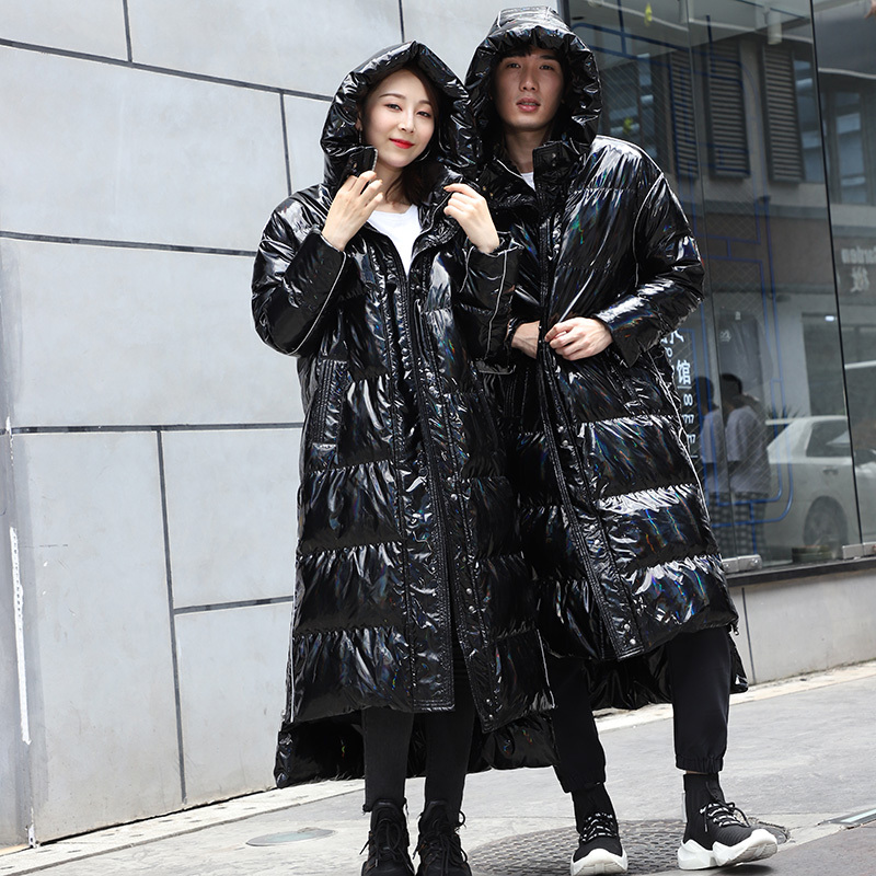 

Women' Down Jacket Hooded Thick Winter Coat Men Clothing 2020 Korean Warm Long Duck Down Jackets Fashion Outwear LW1654, Black