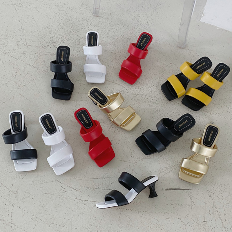 

2020 Slides Women 6cm High Heels Mules Yellow Fetish Summer Sandals Slip On Slippers Gold Prom Platform Stripper Office Shoes, White