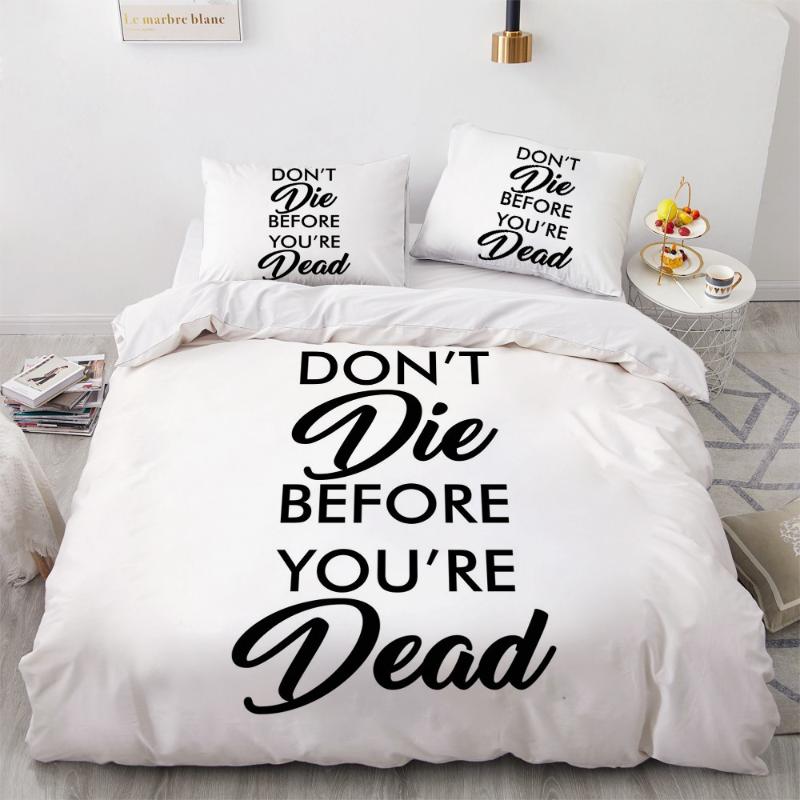 

3D Printed Custom Simple Letter White King Queen Full Duvet Cover Set Quilt Covers Comforter Case Bedding Sets Home Textile, Letter017-white