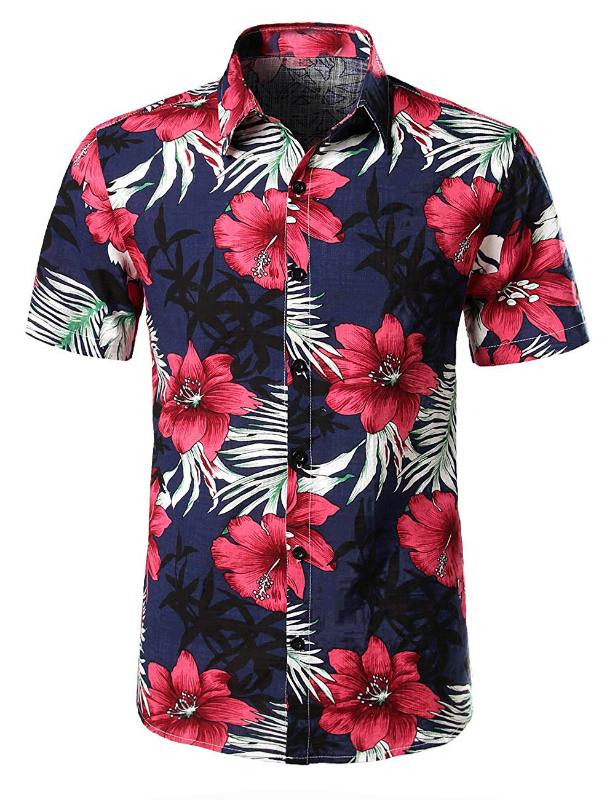 

Summer men's casual shirt 3D printed Hawaiian tropical fashion beach short-sleeved lapel comfortable high-quality shirt, 04