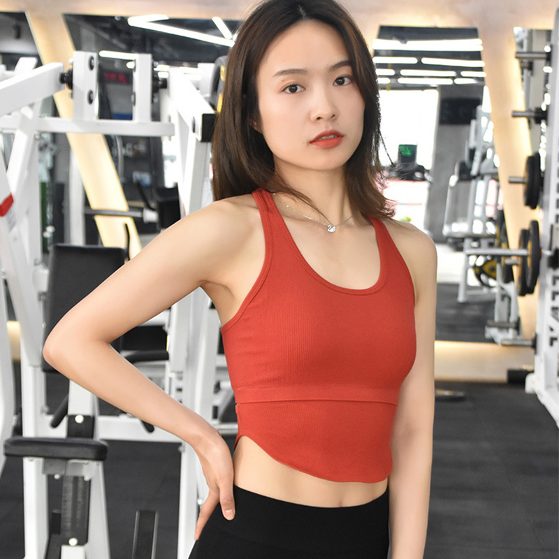 

Breathable Backless Sports Bra Top Belly Button Hem Padded Crop Top Yoga Bra Sexy Women Workout Gym Wear For Fitness, Black