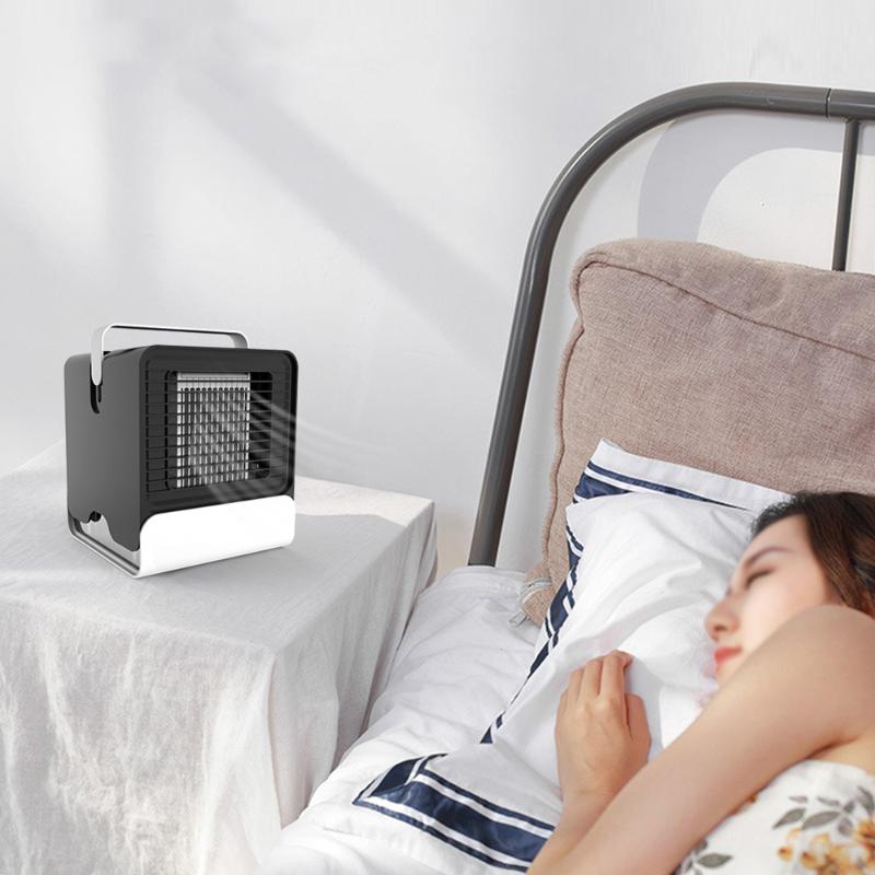 

New MINI Quick Cooler Portable Air Conditioner Fan USB Desktop Air Cooler Office Dormitory Cooling Mobile Fan with LED Lights