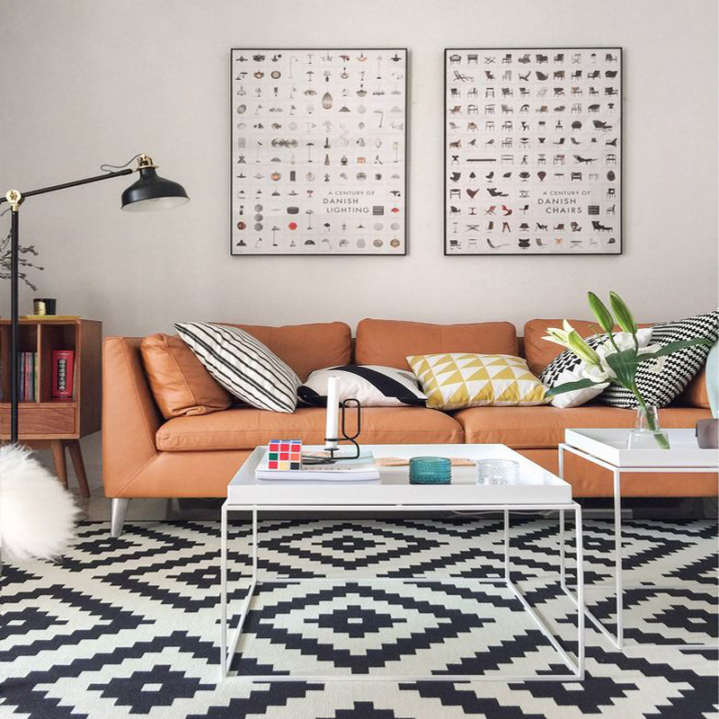 

White And Black Carpets For Living Room Polyester Area Rugs Home Carpet Floor Door Mat Bedroom Rugs For Living Room Delicate Mat