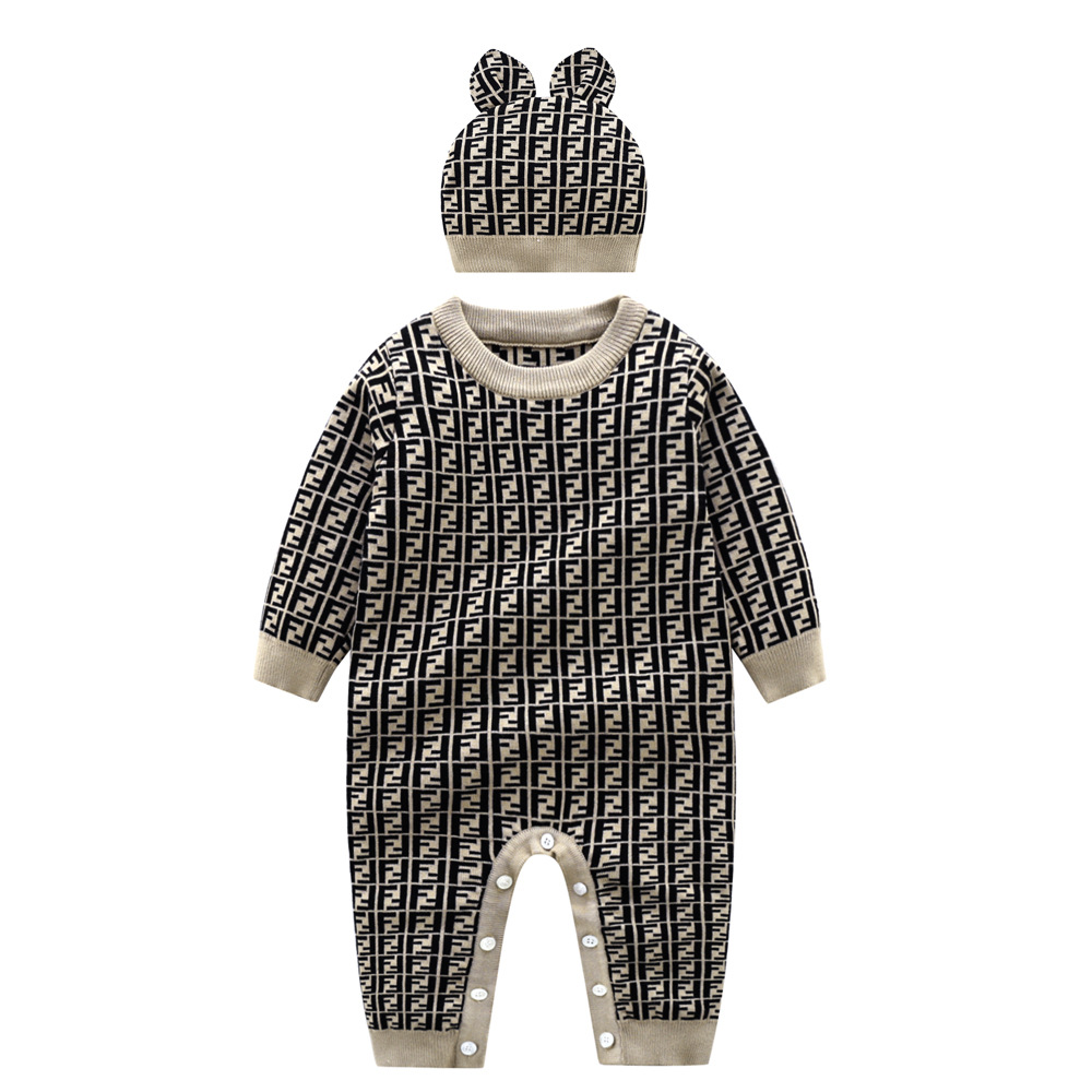 

2-piece newborn baby boy baby romper knitted clothes baby jumpsuit autumn newborn romper outer autumn and winter sweater sweater suit, Blue