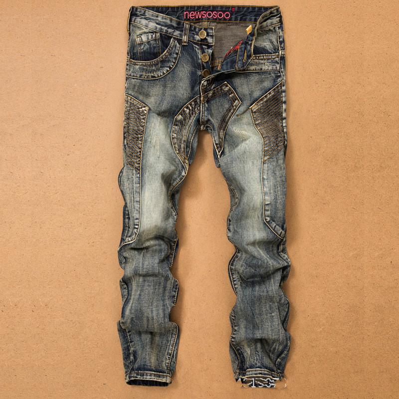

Fashion Men's Jeans Stretch Jeans Slim Fit Straight Denim Pants Distressed Trousers, Light blue