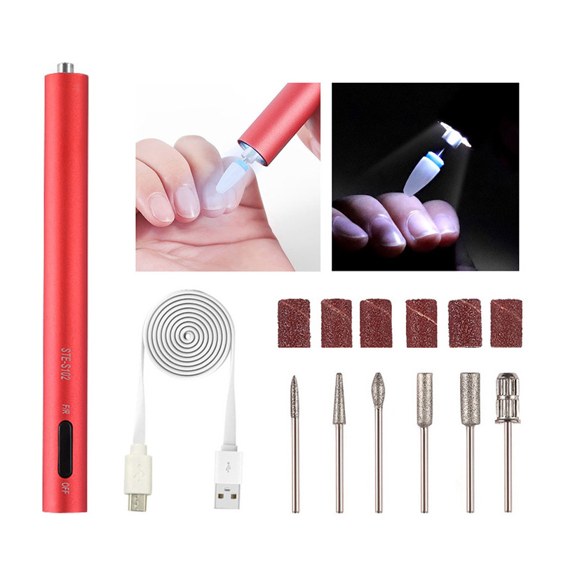 

Quiet Slim Electric Nail Drill Pen Portable Machine Rechargeable Manicure Machine Nail Drill Kit Pedicure Set File Tools