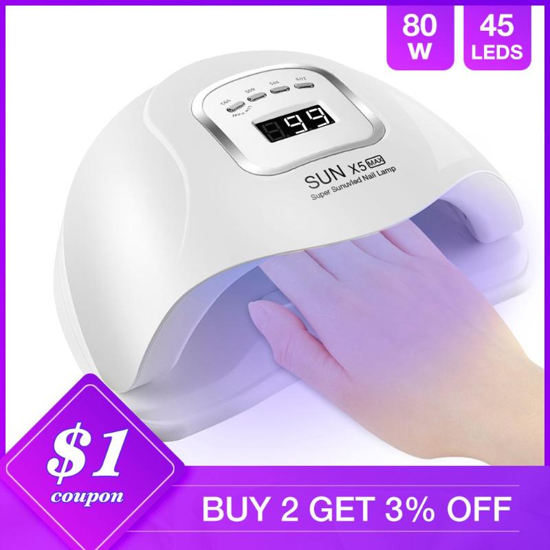 

Nail Phototherapy Machine Led Light Quick-Drying Nail Lamp Sun X5 Plus Induction Lamp Drying Machine European Regulations, White